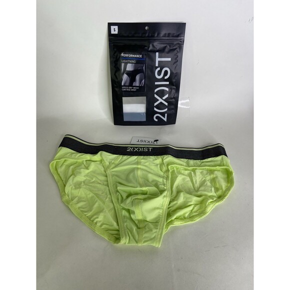 2xist Performance Lightning Speed Mesh Low Rise Brief Underwear Green Mens S - Picture 1 of 5